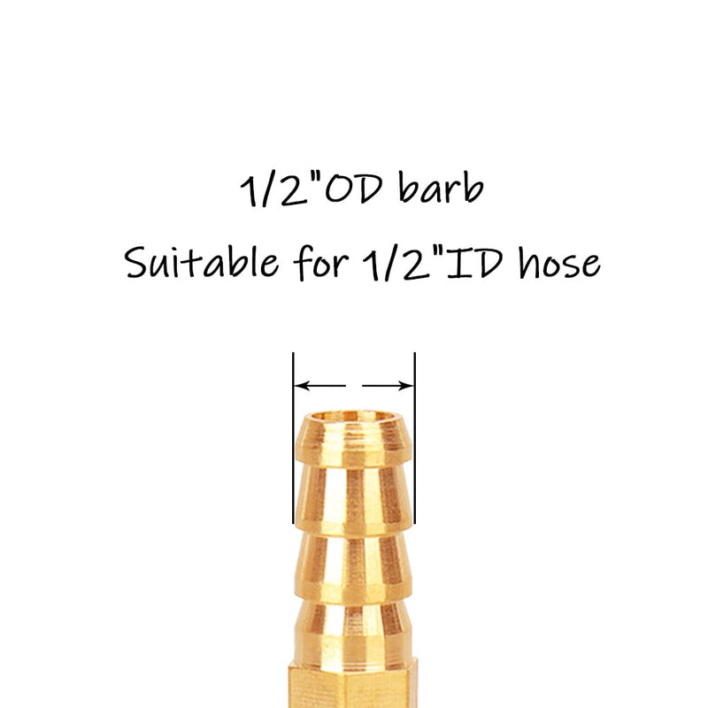 [Australia - AusPower] - Uenede 3PCS Solid Brass Y Barb Fittings 1/2"OD 3-Way Union Intersection Hose Pipe Barb Fitting for Water/Oil/Gas 0.5 Inch 