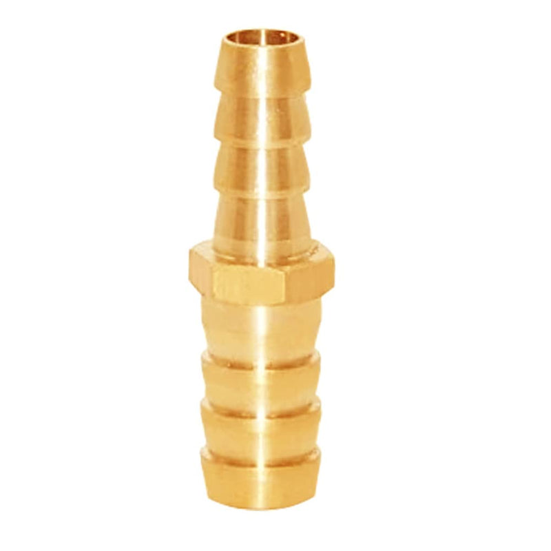 [Australia - AusPower] - Uenede 2PCS Solid Brass Reducer 1/2" to 5/8" OD Barb Hex Fittings Include 4 Stainless Steel Clamps Reducing Hose Pipe Barb Fitting for Water/Oil/Gas 1/2"-5/8" 