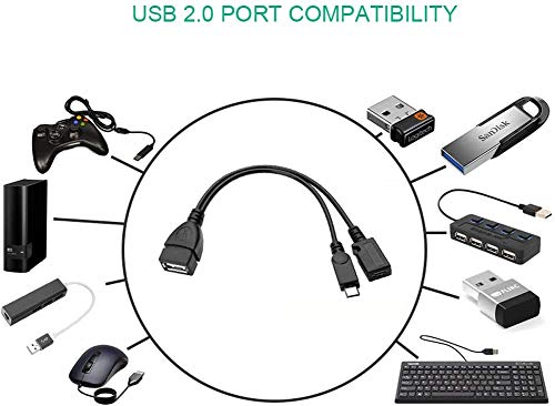 [Australia - AusPower] - OTG Cable for TV Stick 4K/Max/Lite/Cube, Playstation Classic, SNES Mini, Micro USB Host OTG Adapter with Power (2-Pack) 2-Pack 