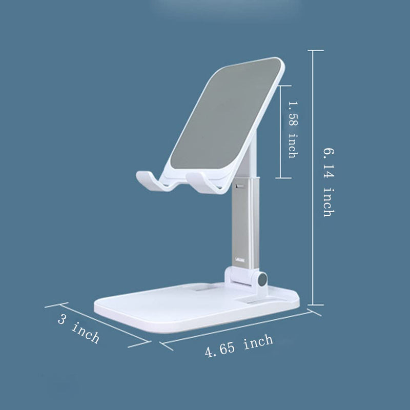 [Australia - AusPower] - porxintor Phone Stand Adjustable Foldable Tablet PC Support for iPhone 13 Sumsung Galaxy S20 Oppo (White) White 