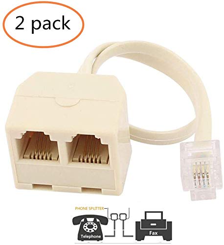 [Australia - AusPower] - LinaLife 2pc RJ11 6P4C Male to Female 2 Way Outlet Telephone Jack Line Adapter Striking rj11 Male to Female Two Way Telephone Splitter Converter Cable 