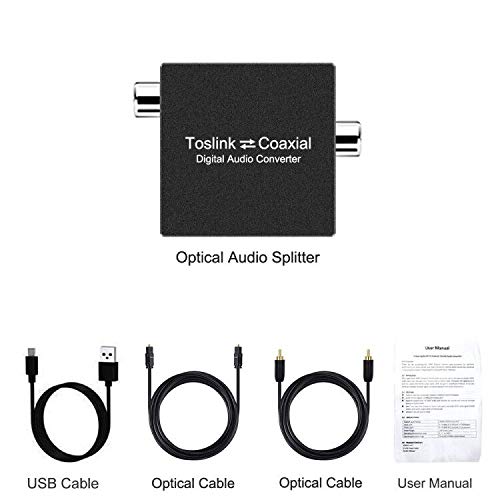 [Australia - AusPower] - Optical to Coaxial, Coax to Optical Digital Audio Converter, Bi-Directional Digital Audio Converter Splitter Adapter, Plug and Play 