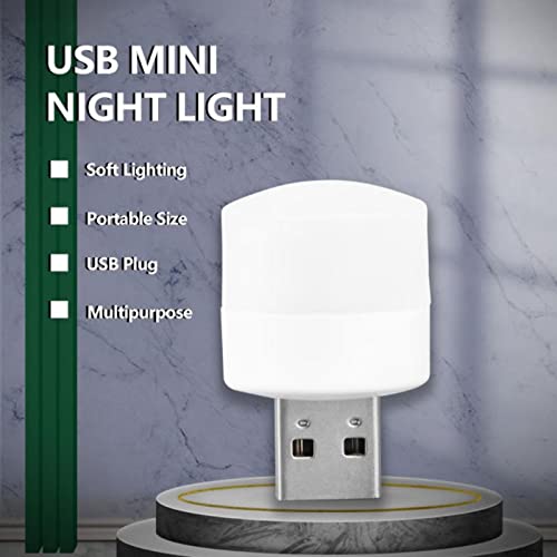 [Australia - AusPower] - Linwnil USB Plug Lamp Computer Mobile Power Charging USB Small Book Lamps LED Eye Protection Reading Light Small Round Light Night Light(4 Warm Light) 4 Warm Light 