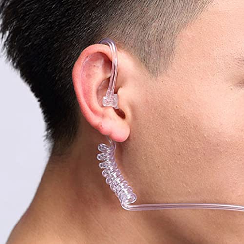 [Australia - AusPower] - Yolipar Transparent Acoustic Tube Replacement with Pair Medium fin for Two Way Radio Walkie Talkie earpiece Headset 