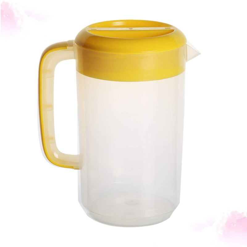 [Australia - AusPower] - Hemoton Large Plastic Pitcher with Lid 2500ml Mix Drinks Water Jug for Hot and Cold Lemonade Juice Beverage Jar Ice Tea Kettle Yellow 