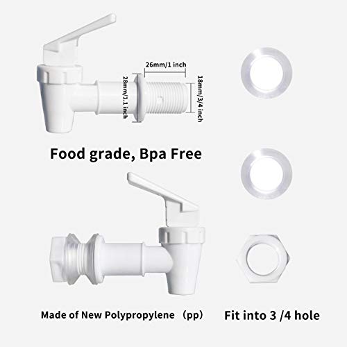 [Australia - AusPower] - MUGLIO Beverage Dispenser Replacement Spigot fits 0.7'' Opening Food Grade Plastic Finished Fit for Any Drink Jug (18mm 2pcs) 