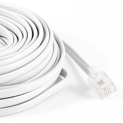 [Australia - AusPower] - 30 Feet White Telephone Extension Cord Cable Line Wire Color01 