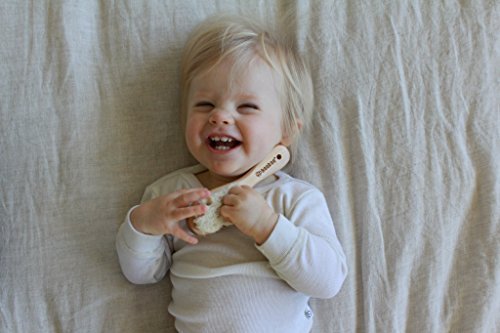 [Australia - AusPower] - Haakaa Wooden Baby Hairbrush with Natural Goat Wool Bristles 1 pk 