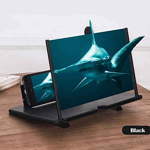[Australia - AusPower] - Unistore 16 inch Phone Screen Magnifier. Video Enlarger Anti-Radiation Eye Protection Foldable HD Mobile Phone Screen Expander Movie Theatre Stand Holder Universally Compatible- HD Ultra Black 