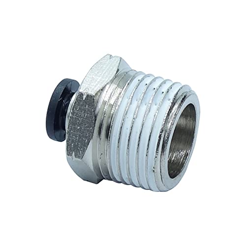 [Australia - AusPower] - HongBoW Hardware 3 Pcs Air Pneumatic Push Fitting Male Connector 1/4" Tube OD X 1/2" NPT Male Pipe Push To Connect Fitting(Thread Diameter:0.84") 