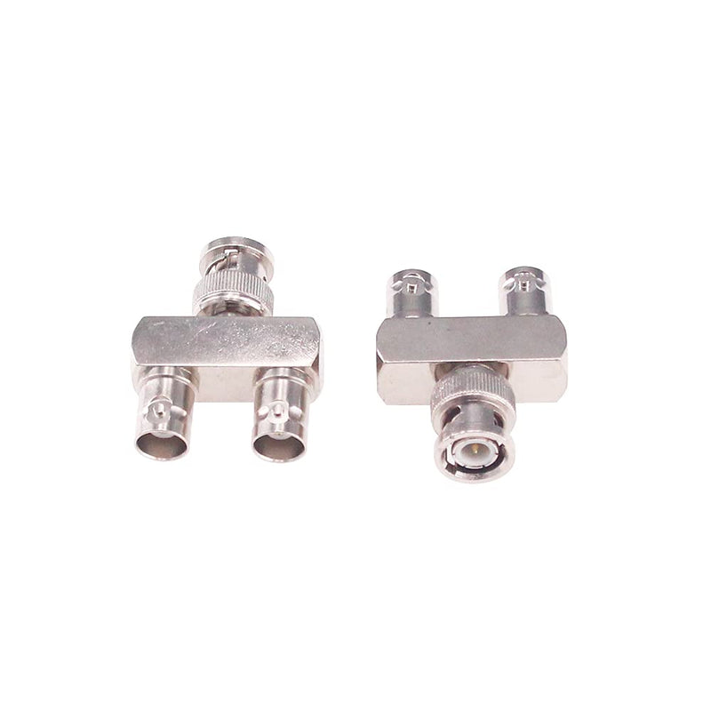 [Australia - AusPower] - RFaha 2pcs BNC Male to Dual BNC Female Splitter Adapter 3 Way RF Audio Coax Connector(F88-2) 