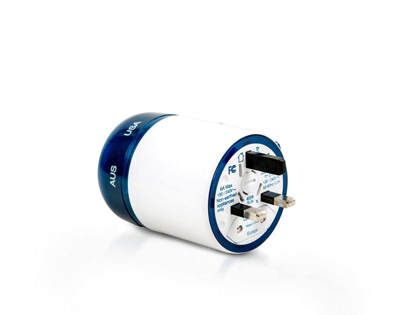 [Australia - AusPower] - TRAVEL BLUE Twist and Slide with Dual USB Charger World all-in-one International Power Adapter Travel Accessories Portable Wall Charger Connecting made easy! 
