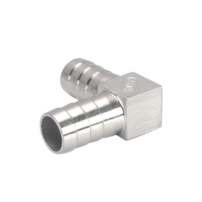 [Australia - AusPower] - Pysrych Stainless Steel Hose Barb Fitting 90 Degree Elbow 5/8" Barbed x 5/8" Barbed Right Angle L Shaped Connector with 4pcs Hose Clamps (Pack of 2) 