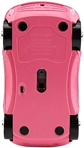 [Australia - AusPower] - Cool 3D Sport Car Shape Mouse 2.4GHz Wireless Mouse Optical Ergonomic Gaming Mice Mini Small Office Mouse with USB Receiver for PC Laptop Computer for Kids Girls,1600DPI 3 Buttons(Pink) pink 
