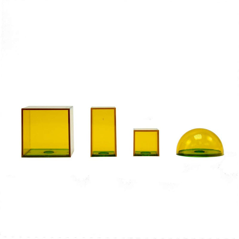 [Australia - AusPower] - hand2mind Plastic Fillable 3D Shapes, Yellow Geometric Solids for Measuring Volume (Set of 14) 