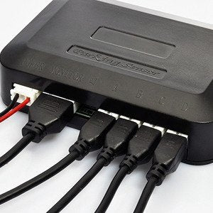 [Australia - AusPower] - EKYLIN Car Auto Vehicle Reverse Backup Radar System with 4 Parking Sensors Distance Detection + LED Distance Display + Sound Warning (Red Color) Red 4 Sensors 