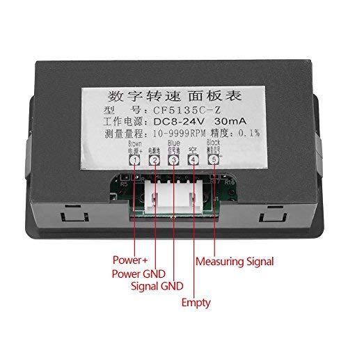 [Australia - AusPower] - DC8-24V 30mA 4 Digital LED Tachometer RPM Speed Meter+Hall Proximity Switch Sensor NPN(Red) 