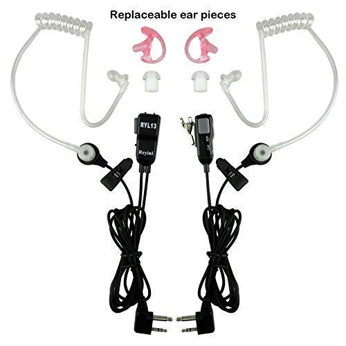 [Australia - AusPower] - Reyinl RYL13 Two Way Radio Headset Noise Canceling Transparent Security Earpiece for Midland GMRS/FRS Radios with PTT/VOX – Pair 