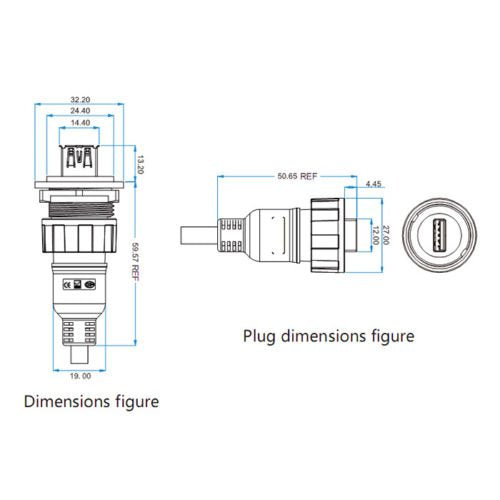 [Australia - AusPower] - CNLINKO USB 3.0 Type A Connector, Male Plug with 40 inches Cable, Outdoor Waterproof IP67, Data + Power, Industrial Standard USB 3.0 Type A 