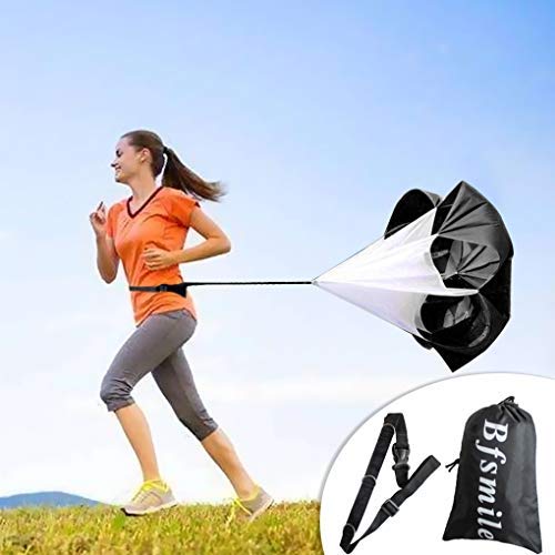 [Australia - AusPower] - ANPOPO Bfsmile Running Speed Training 56" Parachute with Adjustable Strap, Free Carry Bag. Speed Chute Resistance Running Parachute for Kids Youth and Adults (1 Umbrella) 