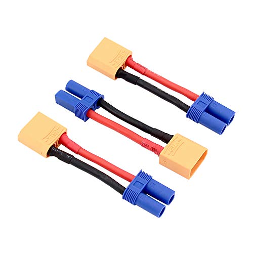 [Australia - AusPower] - 3pcs Female EC5 to XT90 / XT-90 Male Connector Adapter Cable with 12awg 5cm(BDHI-68) 