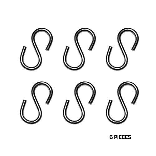 [Australia - AusPower] - S Shaped Hook - Marine Grade 316 Stainless Steel 1.37" Long, 1/8" Thick Metal Hook for Hanging and Utility Use (6) 6 