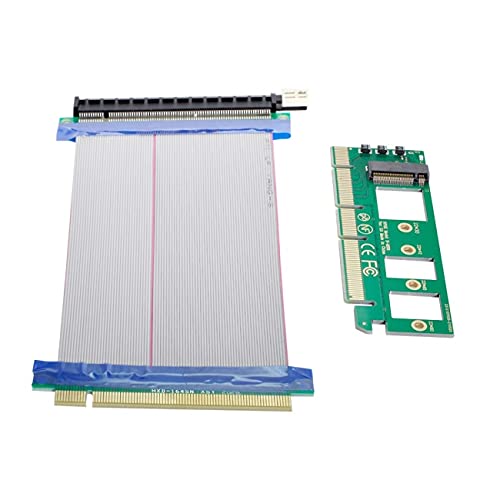 [Australia - AusPower] - NFHK NGFF M-Key NVME AHCI SSD to PCI-E 3.0 16x x16 Vertical Adapter with Cable Male to Female Extension 