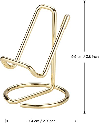 [Australia - AusPower] - SIRMEDAL Cell Phone Stand, Business Card Holder, Mobile Phone Holder – Metal Wire Cellphone Cradle Dock, Compatible with iPhone/Android Phones/iPad Mini/Kindle (Gold) Gold 