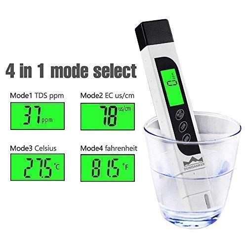 [Australia - AusPower] - TDS Meter Digital Water Tester, DUMSAMKER Professional 3-in-1 TDS, Temperature and EC Meter with Carrying Case, 0-9999ppm, Ideal ppm Meter for Drinking Water, Aquariums and More 