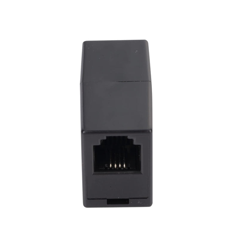 [Australia - AusPower] - RJ11 Coupler, Straight Telephone Inline Coupler RJ11 6P4C Inline Keystone Jack Female to Female Straight Telephone Cable Cord Extension Adapter Black 2 Pack 