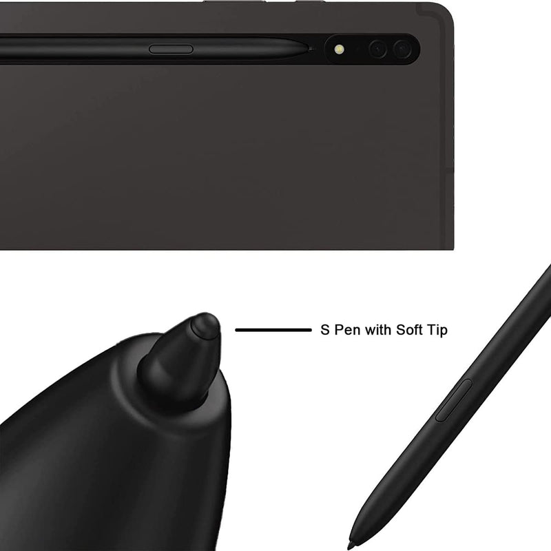 [Australia - AusPower] - Galaxy Tab S7 S Pen (with Bluetooth) Replacement for Samsung Galaxy Tab S7, Tab S7+ Plus, Galaxy Tab S7 FE Pen Touch Stylus Pen + Tips/Nibs (Black) Black 