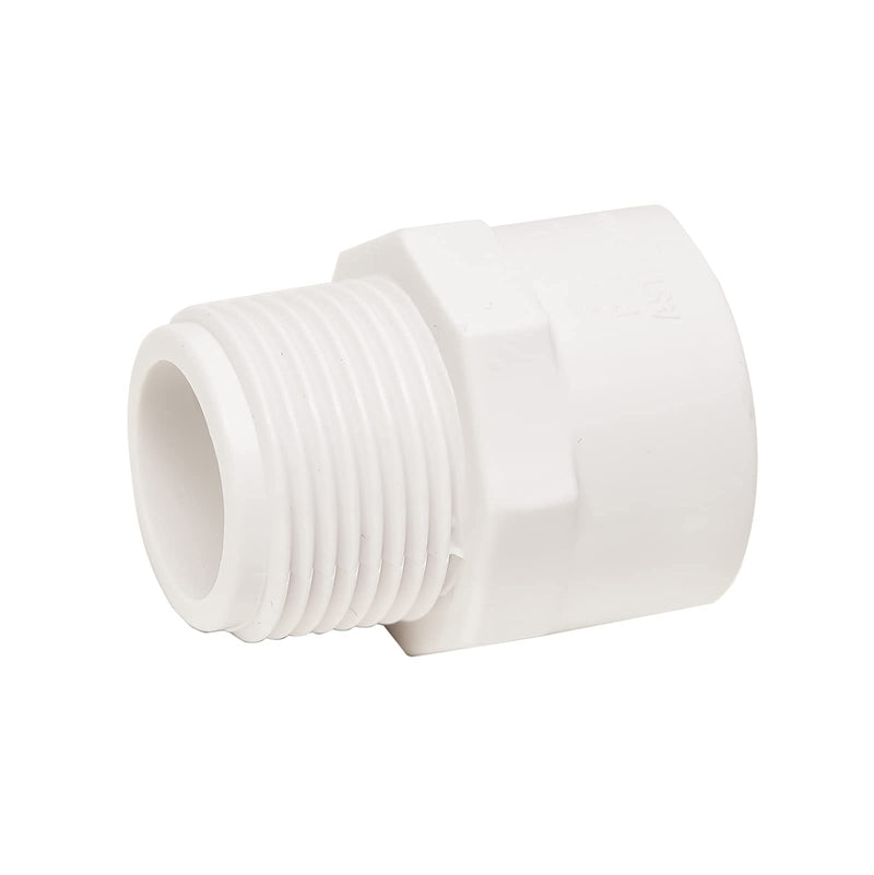 [Australia - AusPower] - FangKingNo 10pcs 1/2 Inch White 2-Way PVC Male Adapter Pipe Fittings (Socket x Male Pipe Thread) Coupling with 1/2-Inch Male Thread Schedule 40 -10 Pack (0.5 Inch) 0.5 Inch 