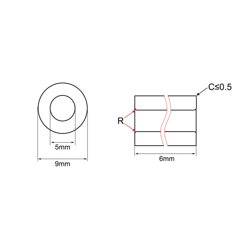 [Australia - AusPower] - uxcell Bearing Sleeve 5mm Bore x 9mm OD x 6mm Length Self-Lubricating Sintered Bronze Bushings 10pcs 5x9x6mm 