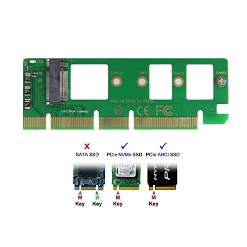 [Australia - AusPower] - NFHK NGFF M-Key NVME AHCI SSD to PCI-E 3.0 16x x16 Vertical Adapter with Cable Male to Female Extension 