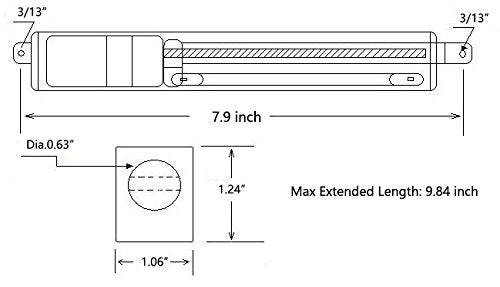 [Australia - AusPower] - SOViK 2" 2 inch Stroke Micro Linear Actuator,12V DC Speed 1" per sec Built in Limit Switch, 22lbs Maximum Lift Includes Mounting Brackets Full load:10kgs 