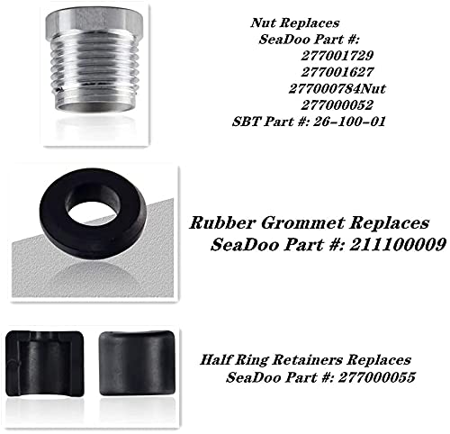 [Australia - AusPower] - Huthbrother 2 Set 277001729 277001527 Steering Reverse Aluminum Cable Lock Nut Kit, Compatible with Sea Doo 293830063 277000055 211100009 