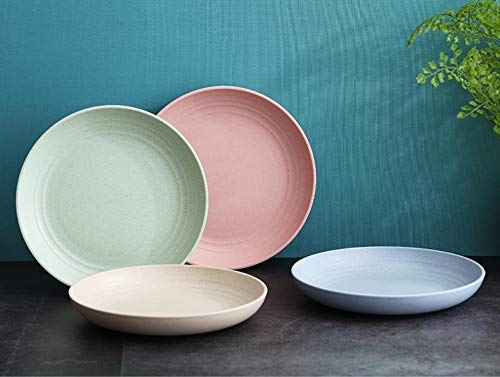 [Australia - AusPower] - Greenandlife Lightweight Wheat Straw Plates - 4Pack Unbreakable Dishes and Plates Sets Non-toxin, Dishwasher & Microwave Safe BPA free and Healthy for Kids Children Toddler & Adult (7.87'') Medium 