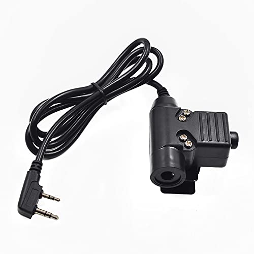 [Australia - AusPower] - Tactical U94 PTT Cable Plug Headset Adapter Compatible with Baofeng Radios BF-F8HP BF-F9 UV-82 UV-82HP UV-82C UV-5R UV-5R5 UV-5RA UV-5RE UV-6R BF 888S Kenwood Two Way Radio 