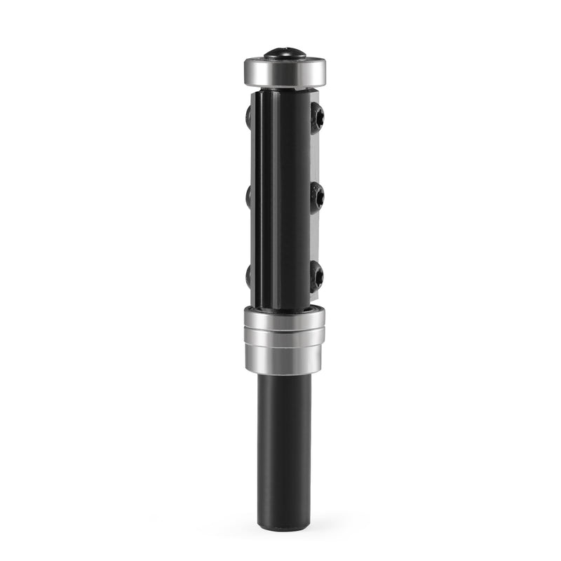 [Australia - AusPower] - Insert Carbide Top and Bottom Bearing Flush Trim Router Bit 1/2 Inch Shank, 3/4" Cut Dia, 2" Cutting Length,Spiral Flush Trim Pattern Template Router Bit Double Bearings for Wood Trimming 