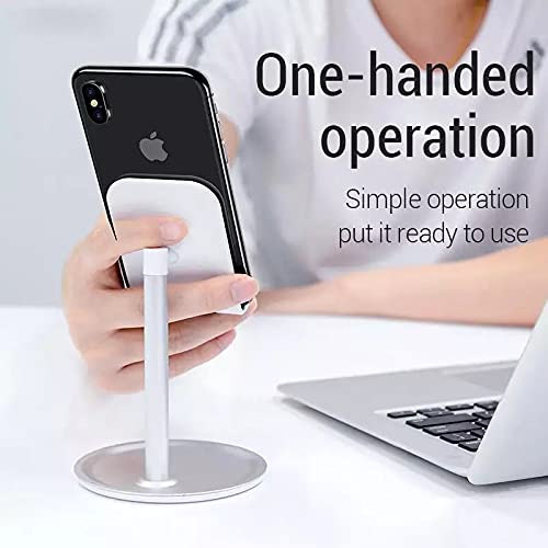 [Australia - AusPower] - SALEX Desk Phone Stand. Black Cell Phone Holder for Office Landline Organizer, Home. Bracket Mount with Anti-Slip Pad, Bottom Storage Space. Handable Cradle for Smartphones and Tablets up to 11". 1 Pack 