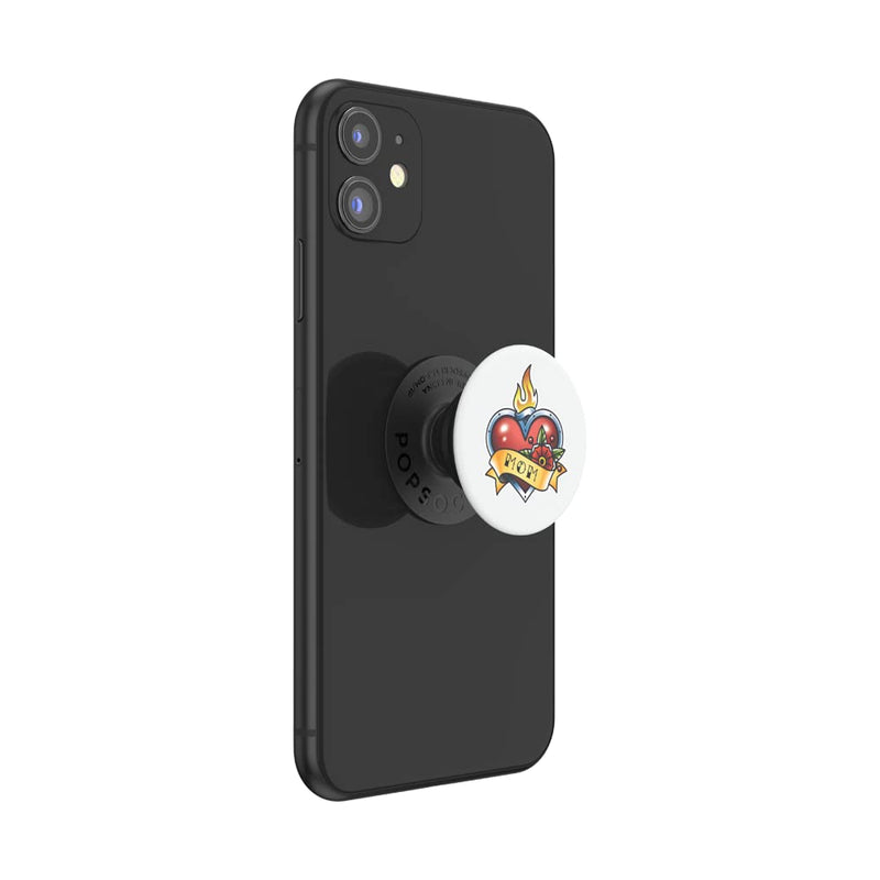[Australia - AusPower] - PopSockets PopGrip Cell Phone Grip & Stand Mom Flaming Heart Tattoo 