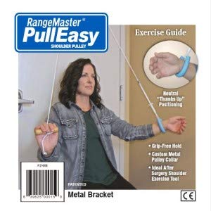 [Australia - AusPower] - RangeMaster PullEasy Shoulder Pulley with Patient Guide │Physical Therapy Shoulder Pulley │ Aids with Shoulder Surgery Recovery │ Grip-Free Hold │ Metal Bracket Door Attachment 