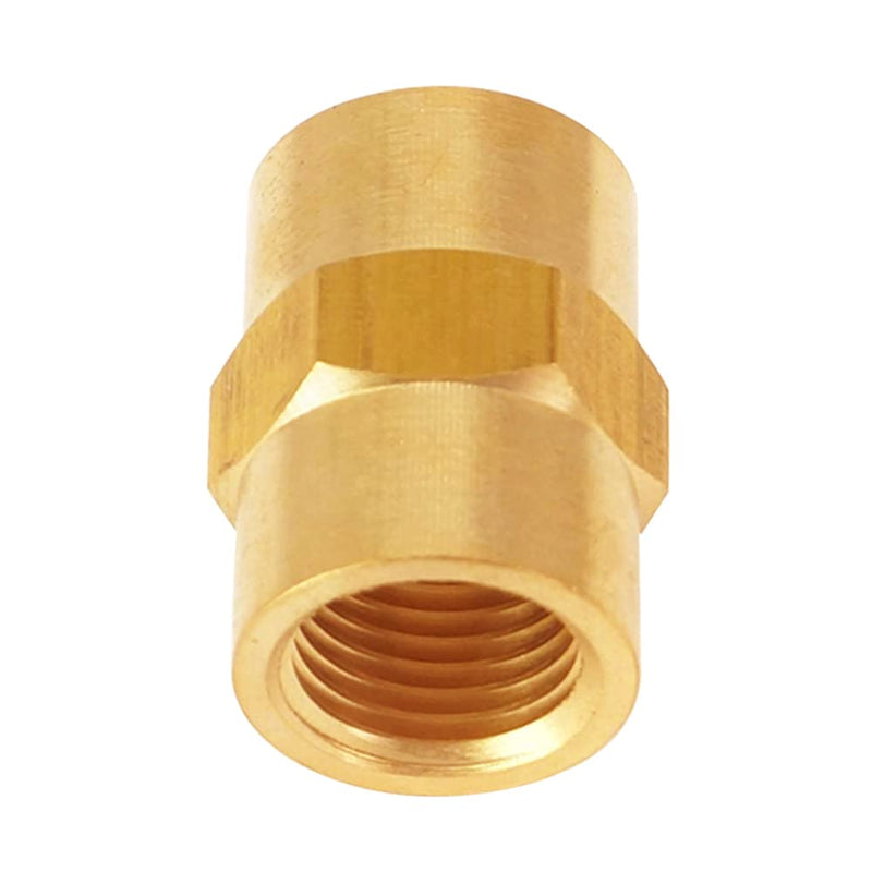[Australia - AusPower] - Uenede 4PCS Solid Brass Hex Pipe Fitting 3/8"NPT Female Threaded Equal Diameter Coupler Adapter Female x Female 