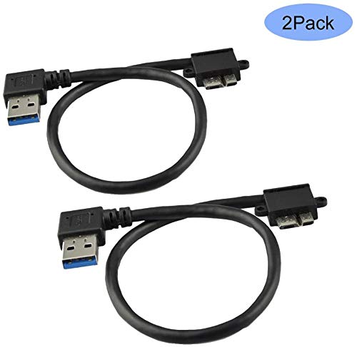 [Australia - AusPower] - Seadream 2Pack 1Ft 25CM Left Angle USB 3.0 Micro-B Male to USB 3.0 A Male Adapter Cable Replacement for Galaxy Note 3 N9005 N9002 N9000 Galaxy S5 Nokia Lumia 2520 Tablet Galaxy Note/Tab Pro 12.2 2pack Micro B M to USB A M 