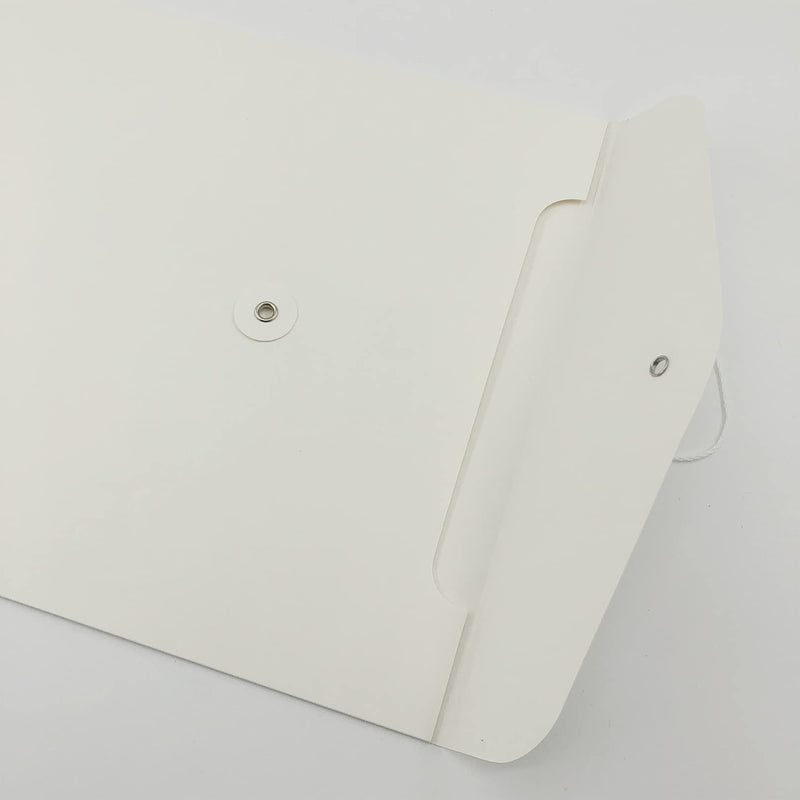 [Australia - AusPower] - VANRA Kraft String File Folder Filing Envelope Project File Jacket Document Letter Organizer Flat-No Expansion A4 Letter Size (White, Pack of 5) White 