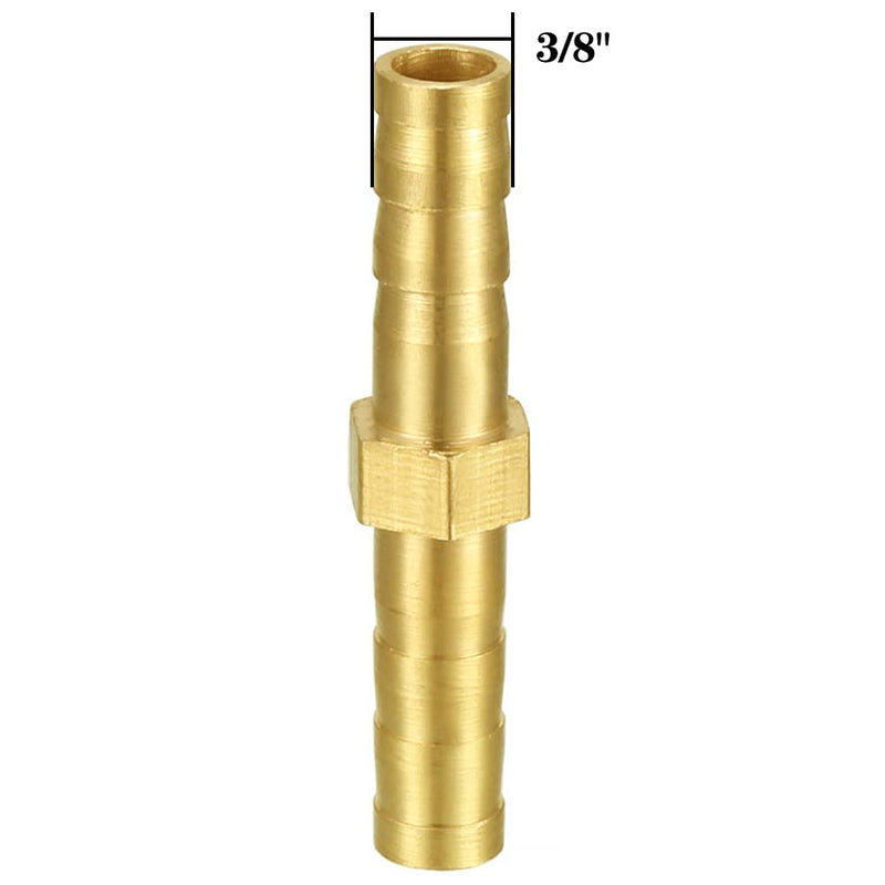 [Australia - AusPower] - Joywayus 3/8" ID Hose Barb Fitting Hex Union Brass Fitting Water/Fuel/Air (Pack of 5) 3/8 Inch 5PCS 