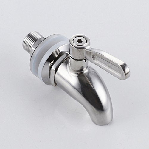 [Australia - AusPower] - Beverage Dispenser Spigot Faucet STAINLESS STEEL 16 mm Pemium Quality Polished Finished, Modern Water Dispenser Replacement Faucet 