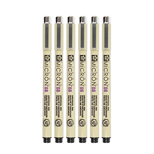 [Australia - AusPower] - Sakura Pigma Micron Black #49, 6 Count (Pack of 1) 6 Count (Pack of 1) 
