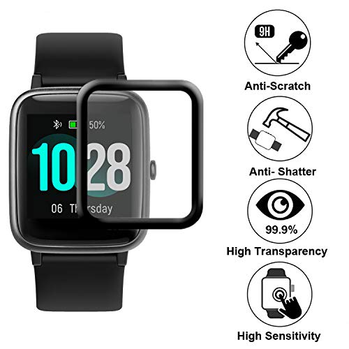 [Australia - AusPower] - smaate 3D Screen Protector Compatible with ID205L Smart Watch, GRV FC1, Y&L EW1, Overfly, LIVIKEY 1.3inch EURANS A3_112 and ID205 ID205U ID205G Veryfitpro, 3-PACK, Full Coverage Curved Edge frame 