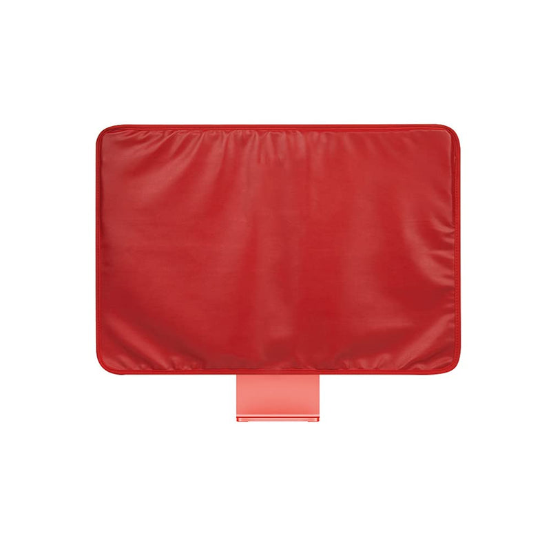 [Australia - AusPower] - WESAPPINCcomputer Monitor Dust Cover for iMac 24”, PU Leather Protective Screen Dust Cover Sleeve with Rear Pocket Compatible with iMac 24 inch (24inch, Red) 24inch 
